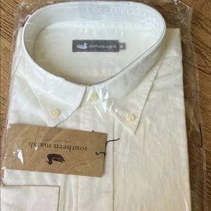 Southern Tide White linen button down shirt medium